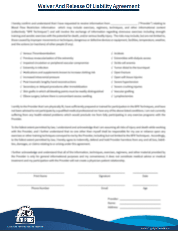 Liability Waiver Form preview